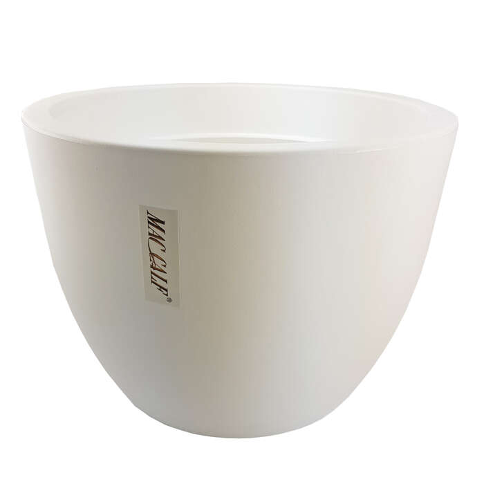 Vaso hera resina diametro 30 h23 colore bianco , base d21 , interno d25 h 23 litri 14